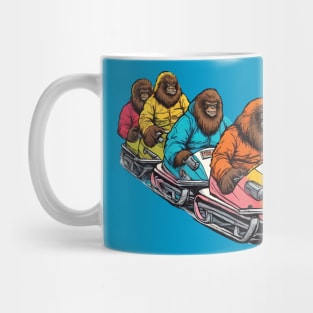 Funny Bobsleigh Bigfoot Crew in Christmas Sleighing Daddies Mug